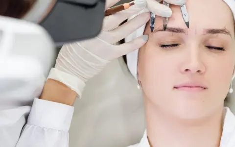 Precyzyjne rysowanie brwi przed zabiegiem microblading. Sprawdź, jaka jest microblading brwi cena i umów się na konsultację.