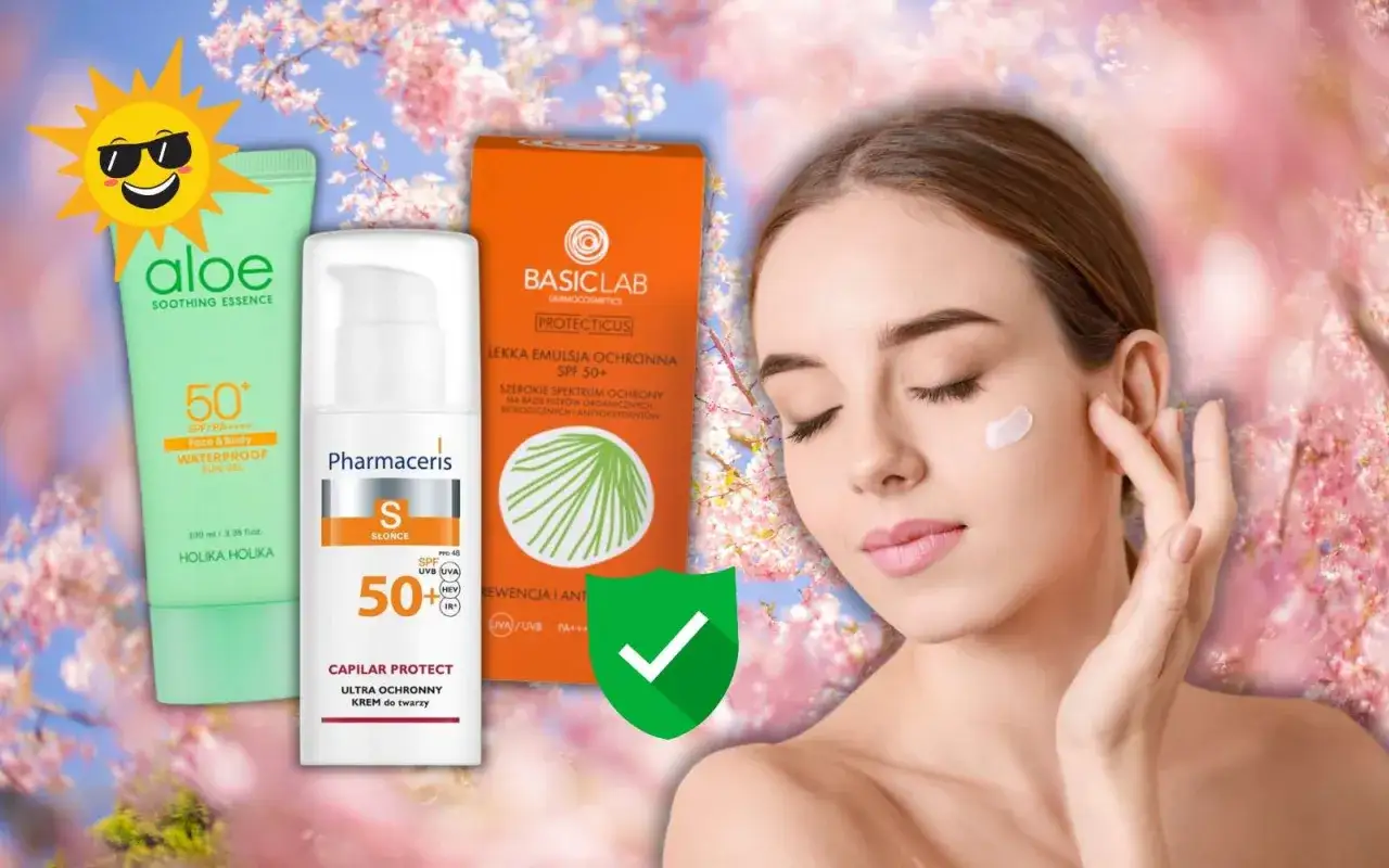 Kremy z filtrem SPF 50+ dla cery tłustej: Holika Holika Aloe, Pharmaceris S Słońce, Basiclab Protecticus. Ochrona przed słońcem.