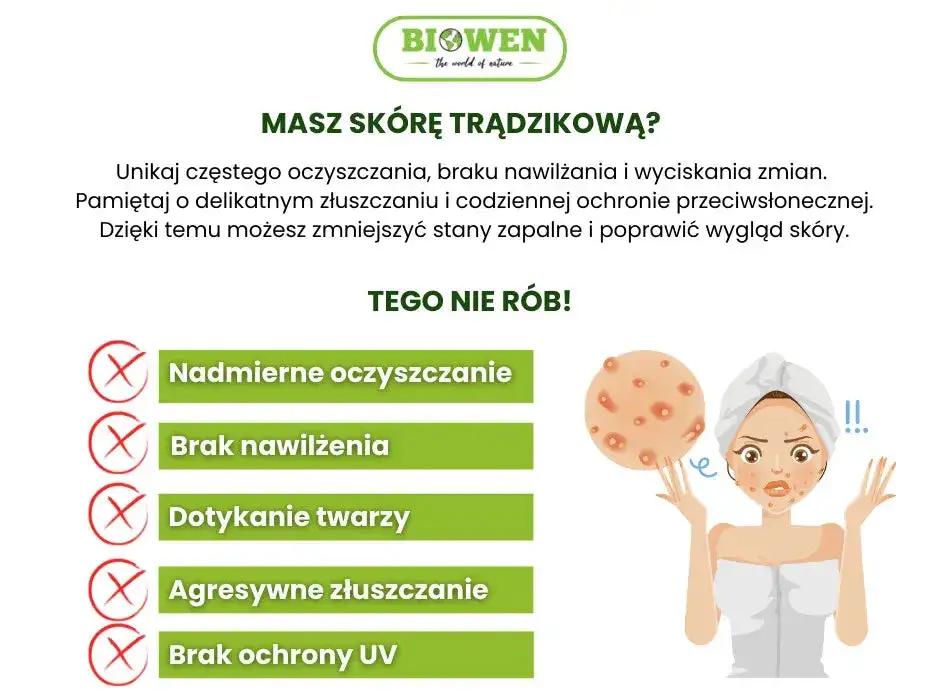 Przyczyny trądziku i niedoskonałości skóry infografika