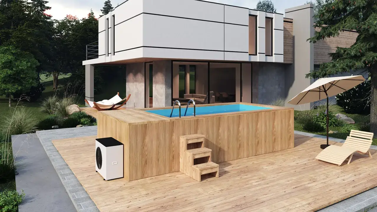 ogród z basenem spa, relaks w jacuzzi ogrodowym