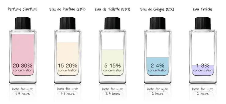 tabela porównanie wód zapachowych EDP EDT EDC